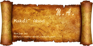 Makó Abod névjegykártya